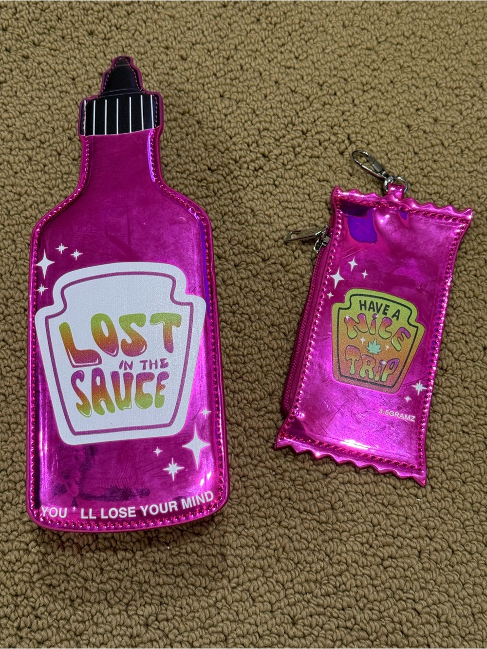 Pink 'Lost in the Sauce' Novelty Party Pouch Set
